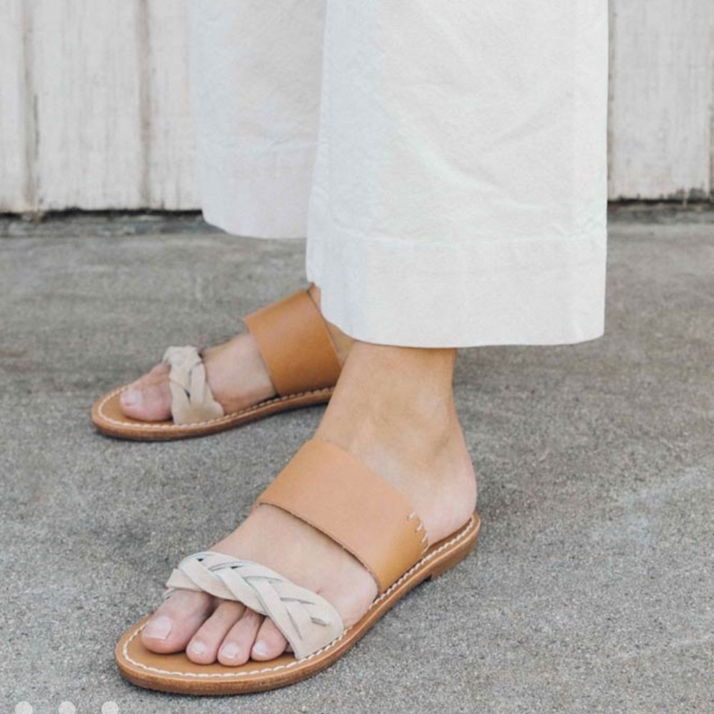 SOLUDOS Braided Slide Sandals Acorn Brown US 6
